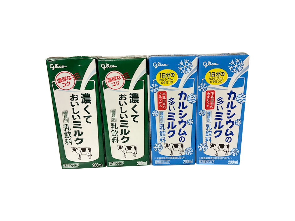 [グリコ]濃くておいしいミルク／カルシウムの多いミルク